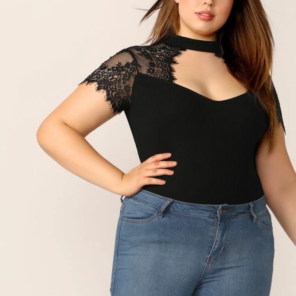 Black Lace Top - Picture 1 of 3